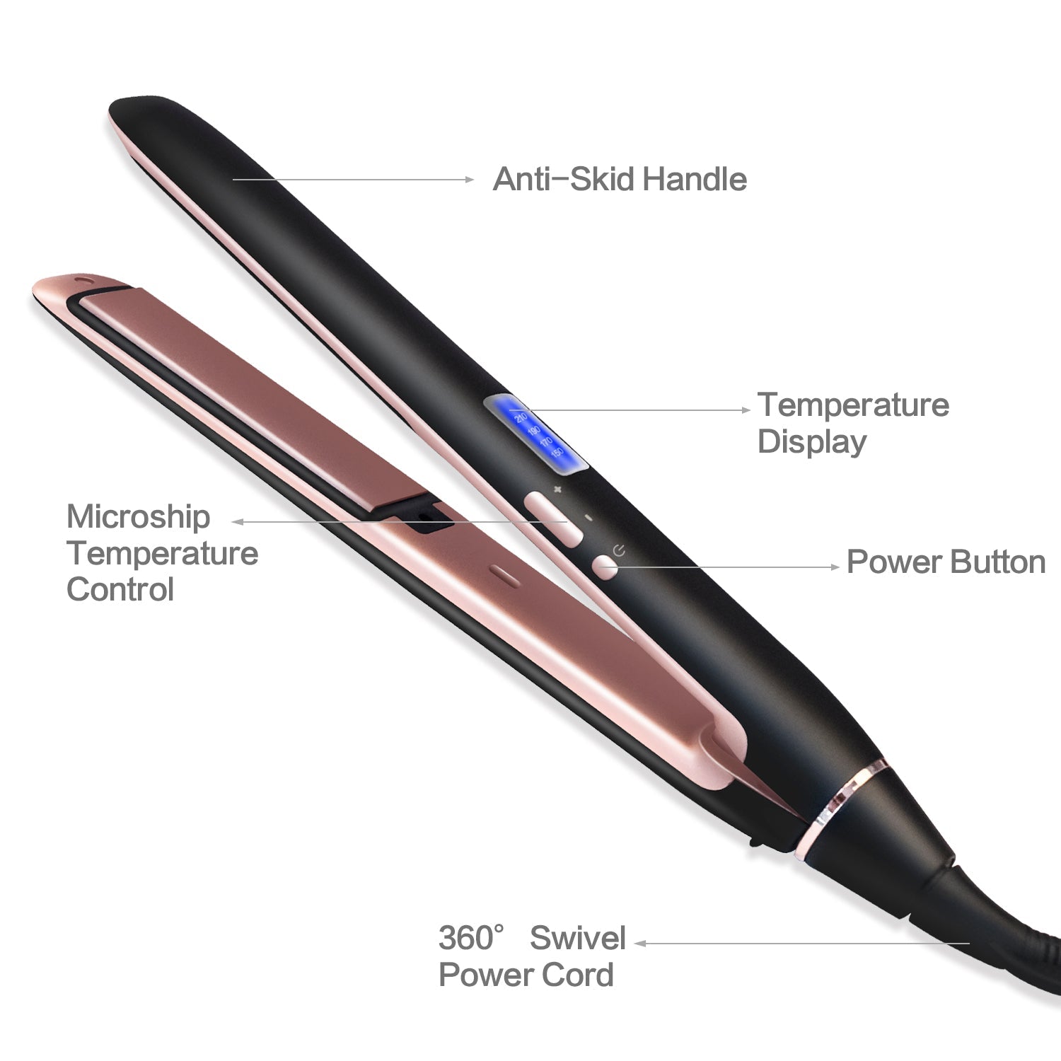 Professional Hair Straightener 2in1 Flat Iron Curling Straight Hair Fast Ceramic Heating - Amazhona 