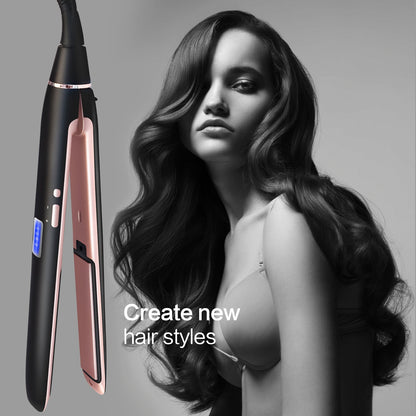 Professional Hair Straightener 2in1 Flat Iron Curling Straight Hair Fast Ceramic Heating - Amazhona 