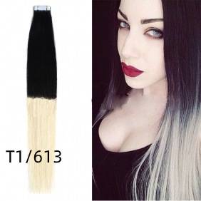 Pu traceless nano human hair European and American hair extension 16inch 40cm 20 piece pack - Amazhona 