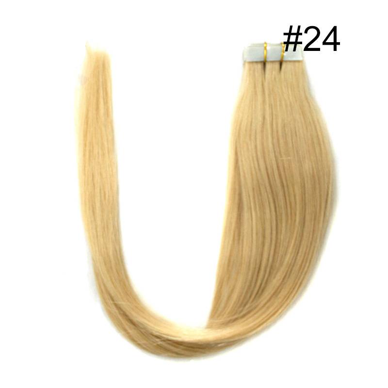 Pu traceless nano human hair European and American hair extension 16inch 40cm 20 piece pack - Amazhona 