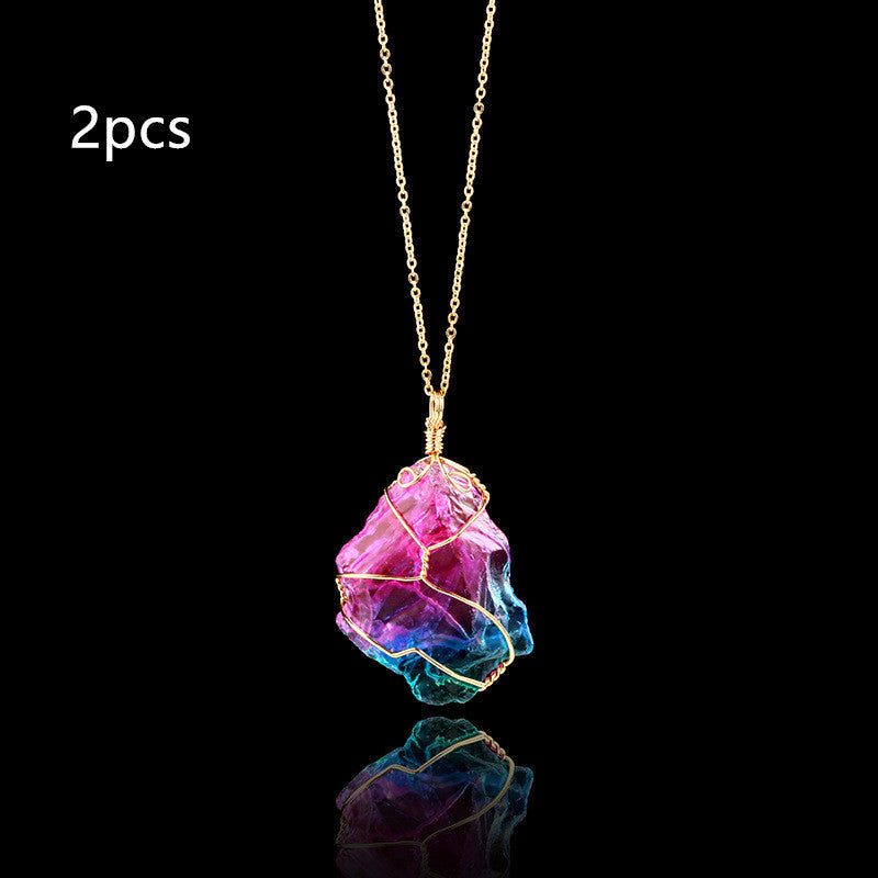 Rainbow Quartz Crystal Necklace - Amazhona 