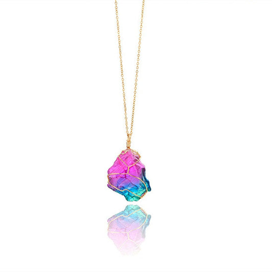 Rainbow Quartz Crystal Necklace - Amazhona 