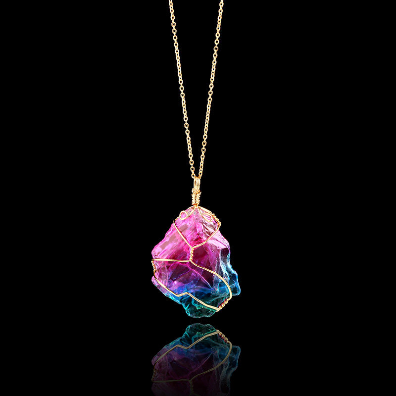 Rainbow Quartz Crystal Necklace - Amazhona 