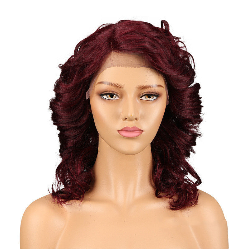 Real Hair Headgear Women Hair Stitch Lace Wig Long Curly Hair - Amazhona 