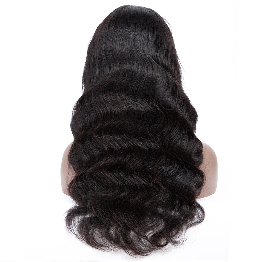 Real shot Europe and America ladies temperament free big wave long curly hair fluffy black front lace chemical fiber wig headgear - Amazhona 