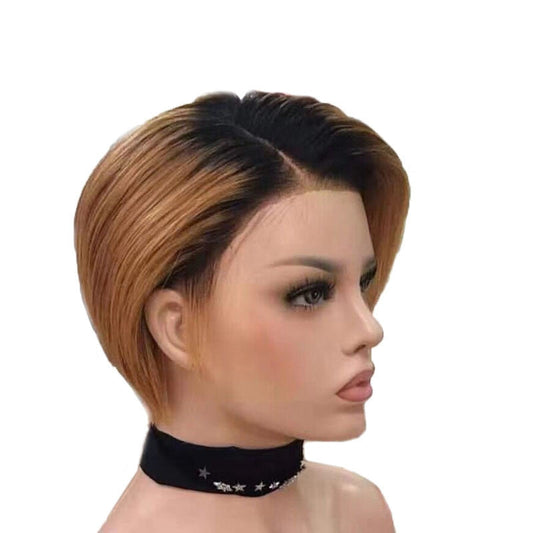 Real wig short hair - Amazhona 