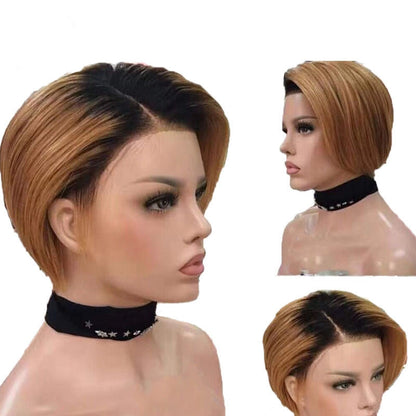 Real wig short hair - Amazhona 