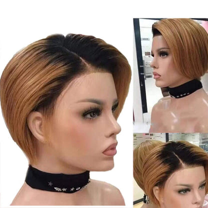 Real wig short hair - Amazhona 