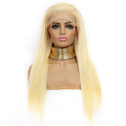 Reality golden long straight lace headgear - Amazhona 