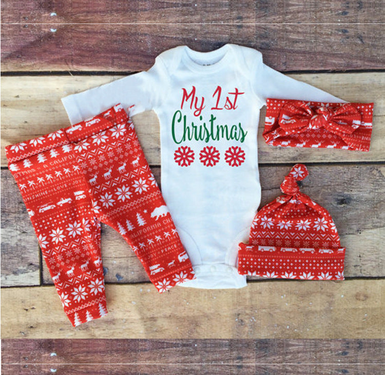 Red Christmas Set Baby Harness 3 Piece Set - Amazhona 