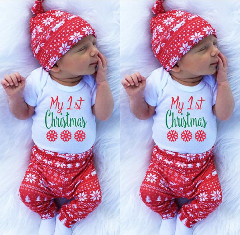 Red Christmas Set Baby Harness 3 Piece Set - Amazhona 