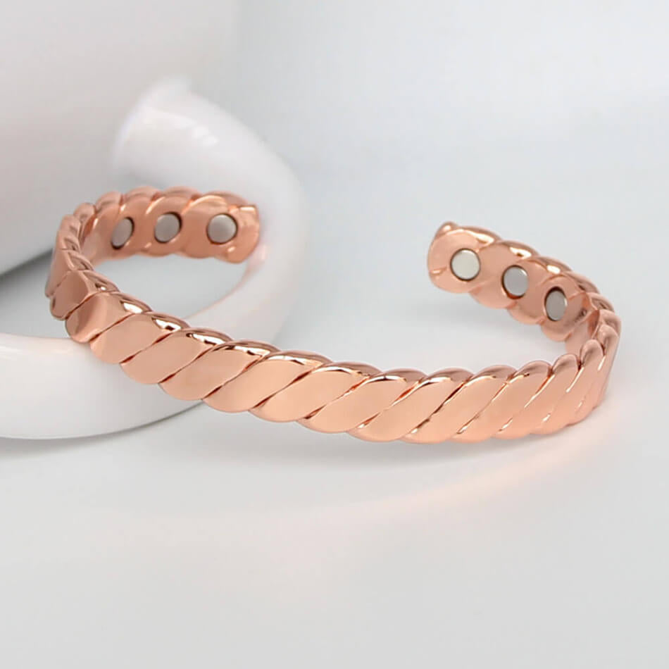 Red Copper Magnetic Bangle Open Bangle - Amazhona 