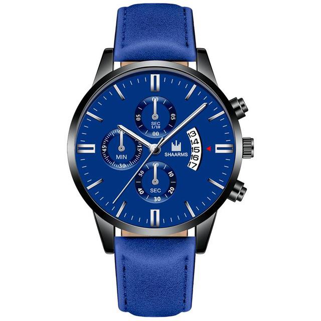 Relogio Masculino watches men fashion Sport box stainless steel leather band watch Quartz business wristwatch Reloj Hombre 2019 - Amazhona 