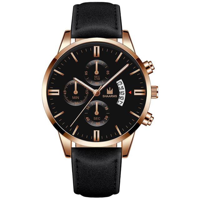 Relogio Masculino watches men fashion Sport box stainless steel leather band watch Quartz business wristwatch Reloj Hombre 2019 - Amazhona 