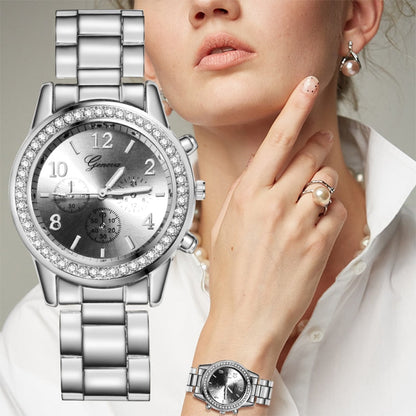 Reloj mujer silver watch for women fashion rhinestones women Quartz luxury wristwatch ladies watch women watch relogio feminino - Amazhona 