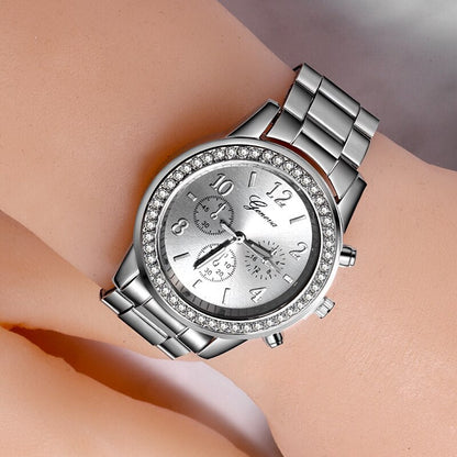 Reloj mujer silver watch for women fashion rhinestones women Quartz luxury wristwatch ladies watch women watch relogio feminino - Amazhona 