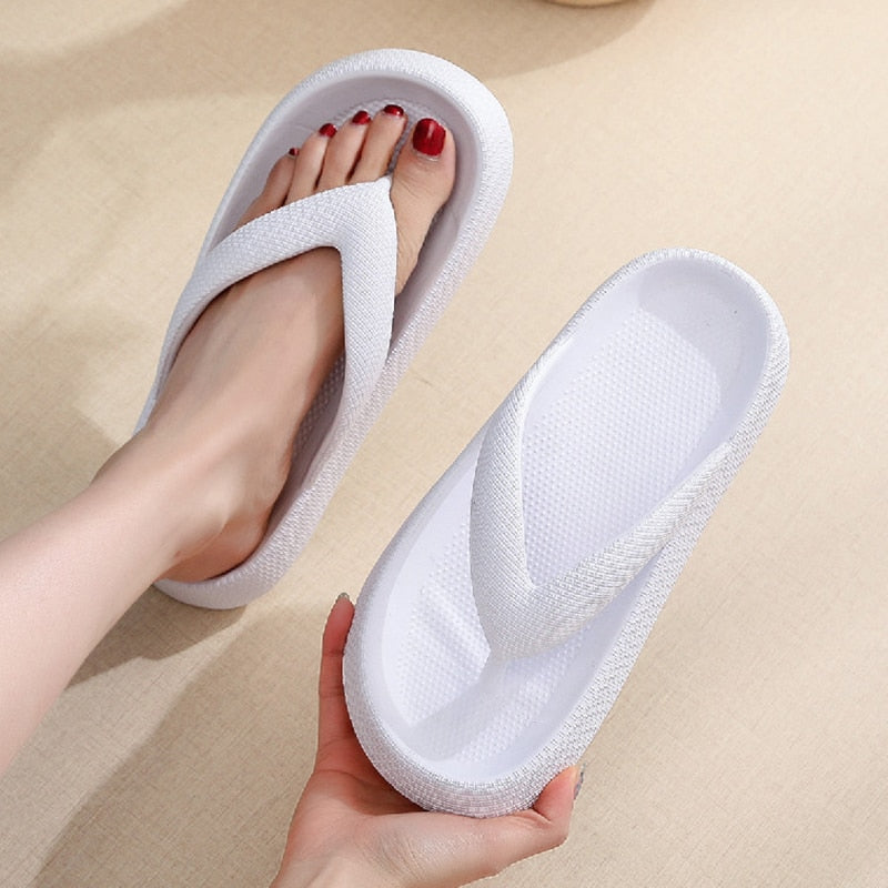 Rimocy Soft Sole Platform Flip Flops Women Clip Toe Eva Non-Slip Cloud Slippers Woman 2022 Summer Thick Bottom Bathroom Slides - Amazhona 