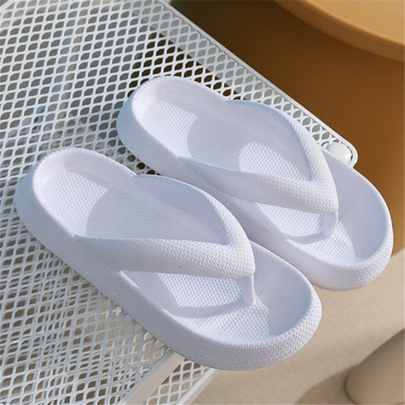 Rimocy Soft Sole Platform Flip Flops Women Clip Toe Eva Non-Slip Cloud Slippers Woman 2022 Summer Thick Bottom Bathroom Slides - Amazhona 