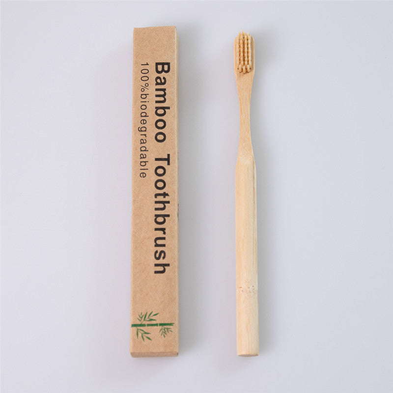 Round Handle Bamboo Toothbrush - Amazhona 