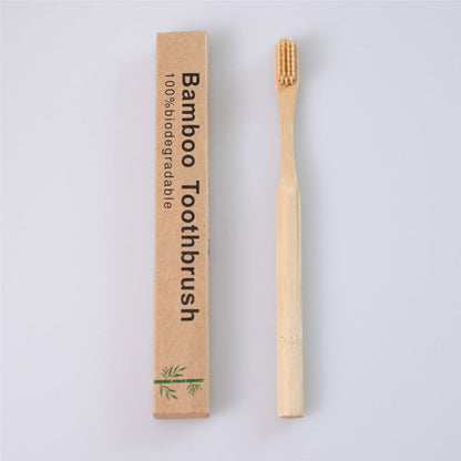 Round Handle Bamboo Toothbrush - Amazhona 