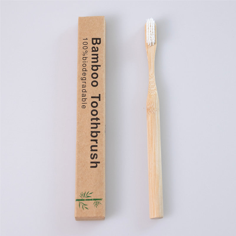 Round Handle Bamboo Toothbrush - Amazhona 