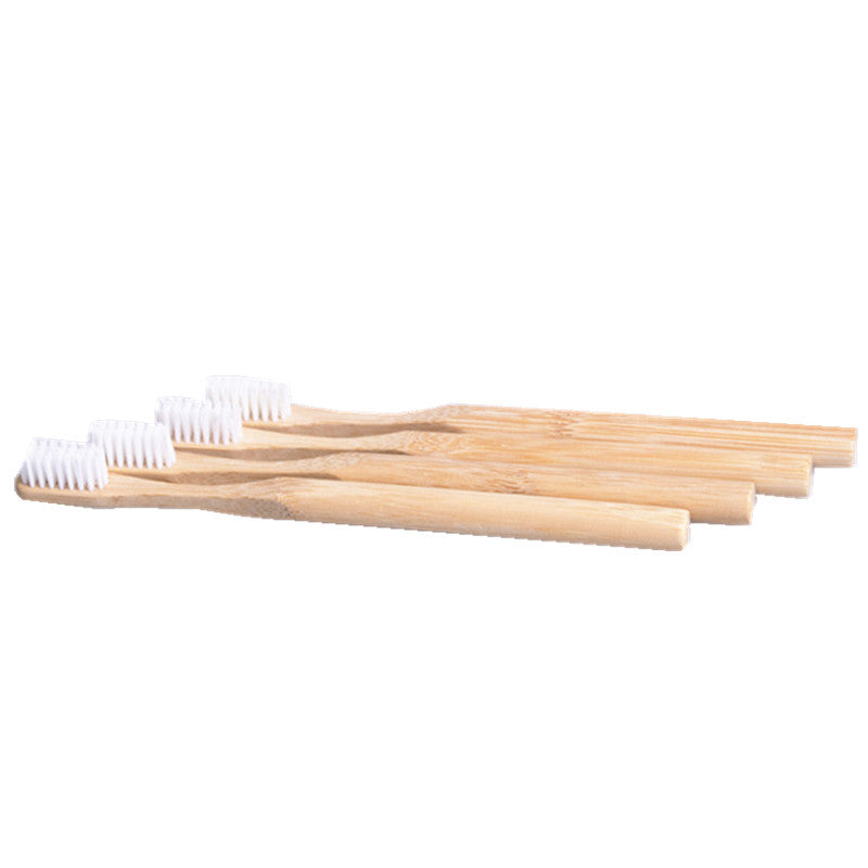 Round Handle Bamboo Toothbrush - Amazhona 