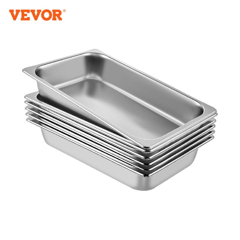 VEVOR Buffet Chafing Dishes 8.5L-20.5L Gastronorm Pans Steam Table Pans Tray Stainless Steel Food Container for Party BBQ Baking - Amazhona 