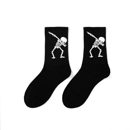 Funny Mens Socks Dot Hip Hop Harajuku Skeleton Socks Cartoon Football Animal Beer Food Happy Cotton New Fashion Socks - Amazhona 