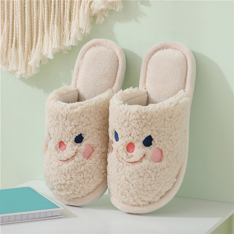 Upgrate Cute Animal Slipper For Women Girls Kawaii Fluffy Winter Warm Slippers Woman Cartoon Milk Cow House Slippers Funny Shoes - Amazhona 