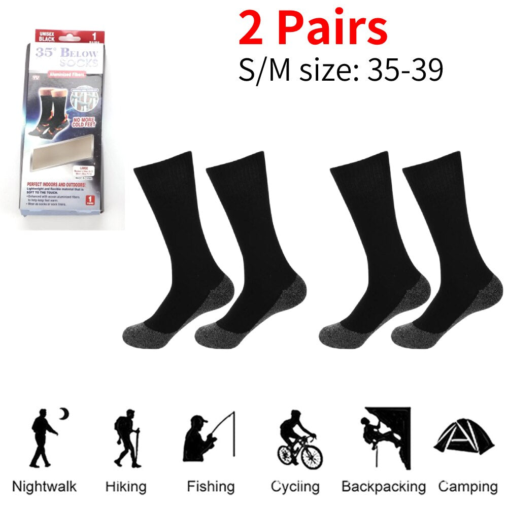 Breathable Warm Sock for Unisex Thermostatic Knee-heigh Socks Compression Sports Stockings for Winter Running Hiking - Amazhona 