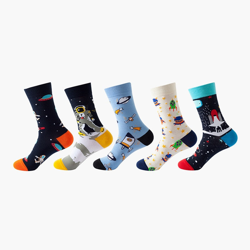 Combed Cotton Fashion Hip Hop Man woman sox girl unisex Socks Harajuku  fruit Skateboard animal Happy check Socks Funny Sokken - Amazhona 