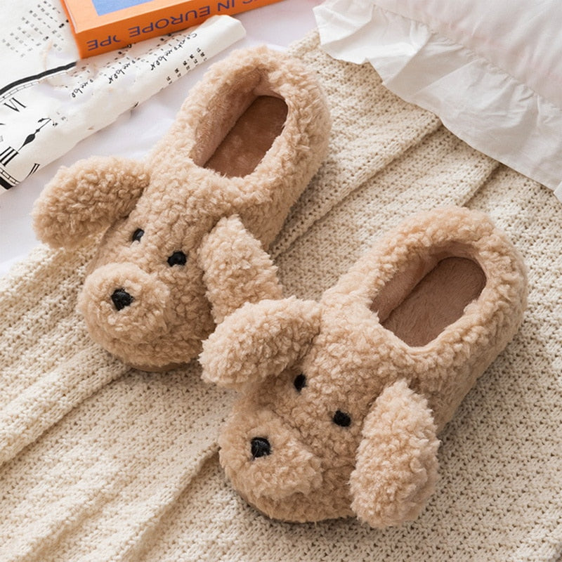 Upgrate Cute Animal Slipper For Women Girls Kawaii Fluffy Winter Warm Slippers Woman Cartoon Milk Cow House Slippers Funny Shoes - Amazhona 