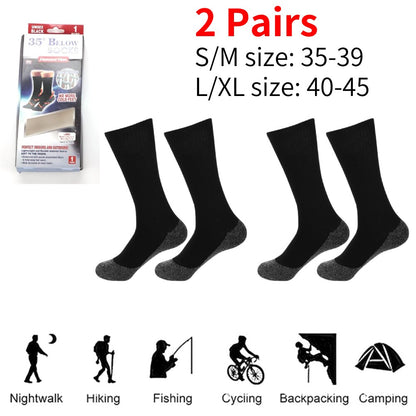 1Pair Winter Self-Heating Socks Thermal Heated Socks Soft Elastic Thicken Anti-Slip Socks For Women Men Outdoor Ski Tube Socks - Amazhona 