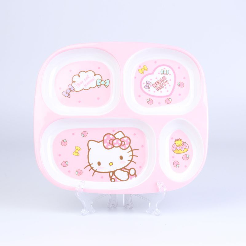 Kawaii Sanrio Hello Kitty Kids Tableware Set Cartoon Children Cutlery Kitchen Bowl Plate Dish Fork Spoon Water Glass Cutlery Set - Amazhona 