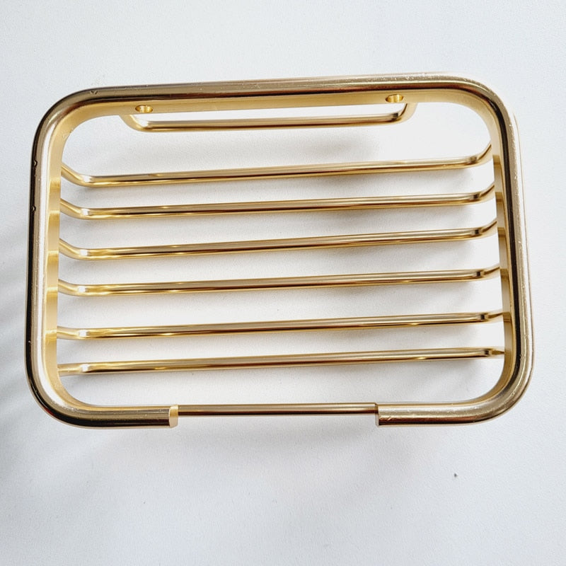 Gold Soap Dishes Soap Basket Wall Mounted Soap Dish Bathroom Accessories Bathroom Furniture Toilet Balcony Glass Soap Holder - Amazhona 