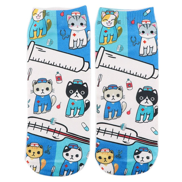 Doctor Nurse Print Grey's Anatomy Cotton Socks Casual Creative Breathable Soft Funny Novelty Low Tube Socks gift for fans - Amazhona 