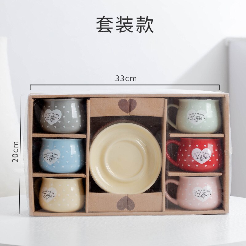 Candy Color Ceramic Mug Cups And Dishes Family Tea Set Coffee Milk Cup Gift Ceramic Gift - Amazhona 