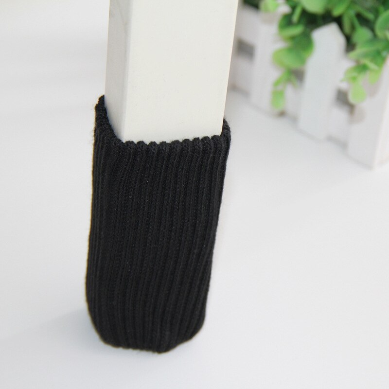 New 4pc Chair Leg Sock Furniture Feet Sleeve Cover Cat Scratching Cloth Floor Protection Knitting Wool Socks Anti-slip Table Leg - Amazhona 