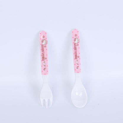 Kawaii Sanrio Hello Kitty Kids Tableware Set Cartoon Children Cutlery Kitchen Bowl Plate Dish Fork Spoon Water Glass Cutlery Set - Amazhona 