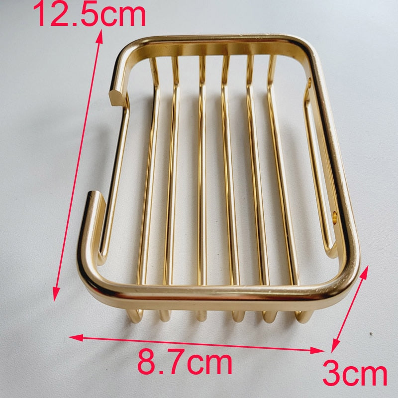 Gold Soap Dishes Soap Basket Wall Mounted Soap Dish Bathroom Accessories Bathroom Furniture Toilet Balcony Glass Soap Holder - Amazhona 