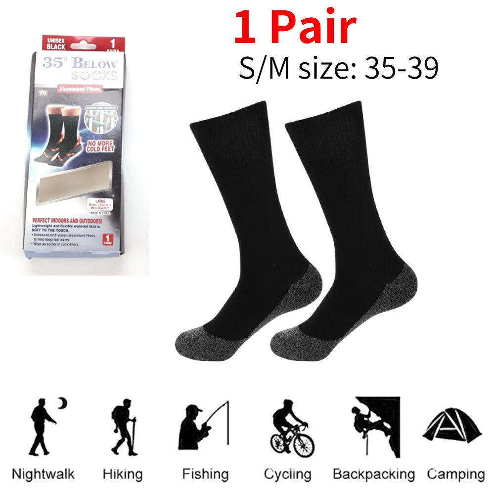 Breathable Warm Sock for Unisex Thermostatic Knee-heigh Socks Compression Sports Stockings for Winter Running Hiking - Amazhona 