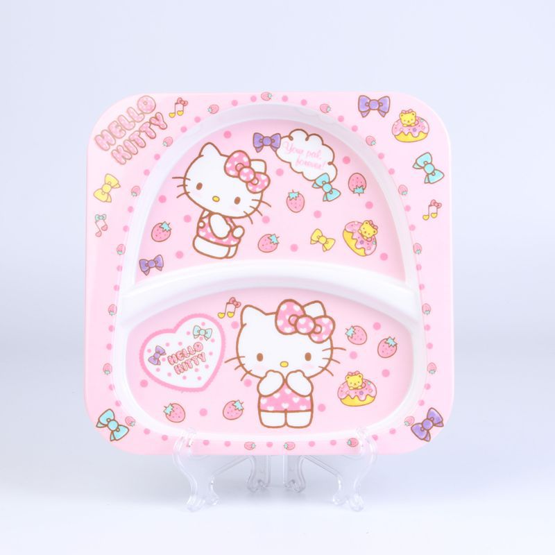 Kawaii Sanrio Hello Kitty Kids Tableware Set Cartoon Children Cutlery Kitchen Bowl Plate Dish Fork Spoon Water Glass Cutlery Set - Amazhona 