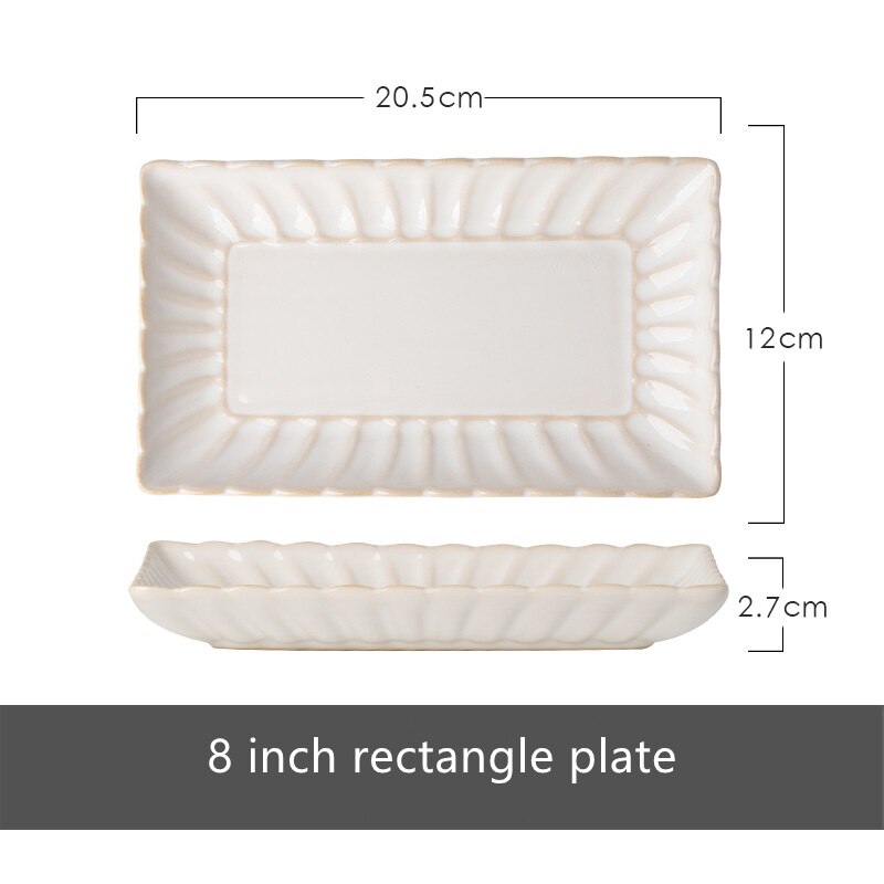 Nordic Ceramic Tableware Set Food Dinner Plates Salad Soup Bowl Dishes Japanese Dishes Sets Flat Plate Dinnerware - Amazhona 