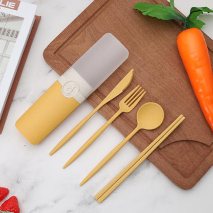 Good Cutlery Set with Storage Box Portable Camping Cutlery Tableware Set  Cutlery Chopsticks    Spoon 1 Set - Amazhona 