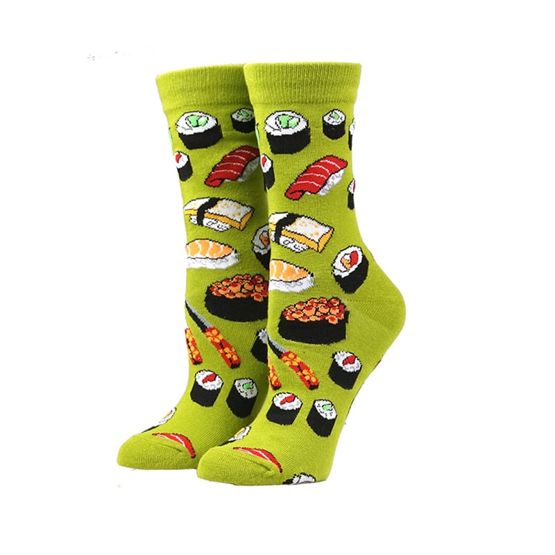 Cute Women Socks Cartoon Animal Food Fruit Socks  Kawaii Funny  Trendy Socks Happy Harajuku Casual Socks Autumn Spring Stocking - Amazhona 