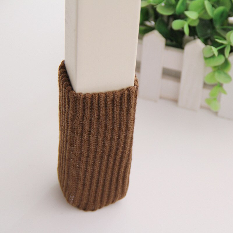 New 4pc Chair Leg Sock Furniture Feet Sleeve Cover Cat Scratching Cloth Floor Protection Knitting Wool Socks Anti-slip Table Leg - Amazhona 