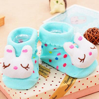 1 Pair 0-16 Month Socks with Printed for Newborns Baby Children's Clothes Stuff Boys Girls Slippers Infant Shoes Kids Socks - Amazhona 