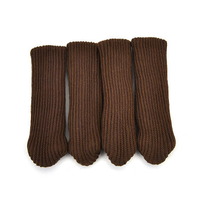 New 4pc Chair Leg Sock Furniture Feet Sleeve Cover Cat Scratching Cloth Floor Protection Knitting Wool Socks Anti-slip Table Leg - Amazhona 