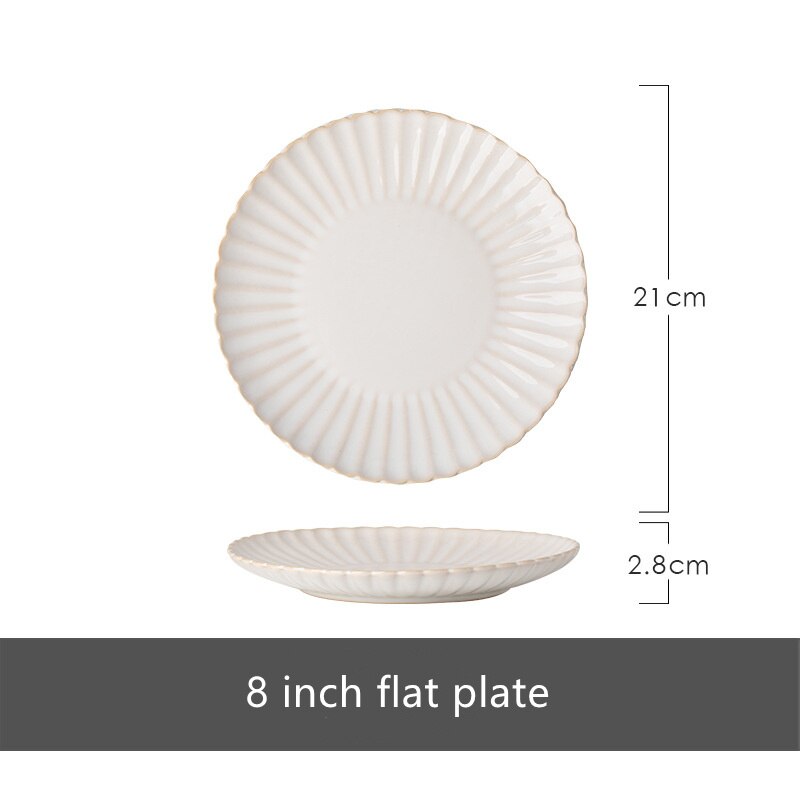 Nordic Ceramic Tableware Set Food Dinner Plates Salad Soup Bowl Dishes Japanese Dishes Sets Flat Plate Dinnerware - Amazhona 