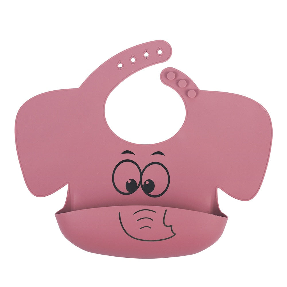 3/6/8 PCS Baby Soft Silicone Sucker Plate Elephant Printed Bibs Non-slip Tableware Bowl Children's Feeding Dishes Sets BPA Free - Amazhona 